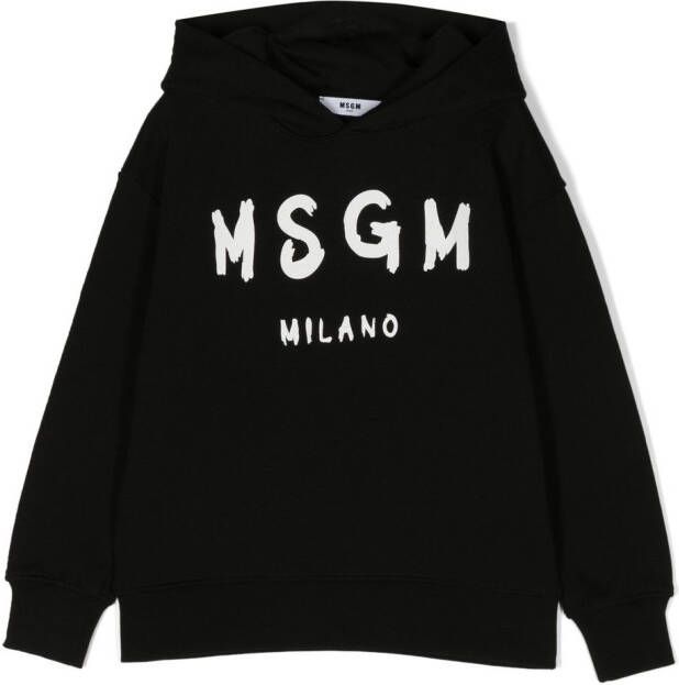MSGM Kids Hoodie met logoprint Zwart
