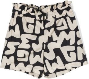 MSGM Kids Shorts met logoprint Beige