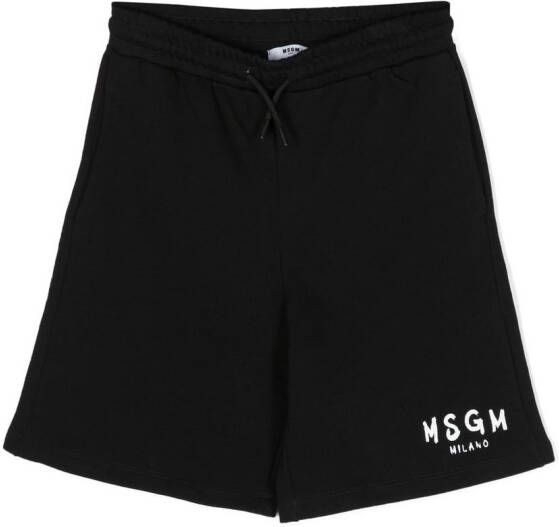 MSGM Kids Shorts met logoprint Zwart