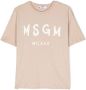 MSGM Kids T-shirt met logoprint Beige - Thumbnail 1