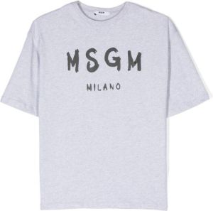 MSGM Kids T-shirt met logoprint Grijs