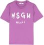 MSGM Kids T-shirt met logoprint Paars - Thumbnail 1