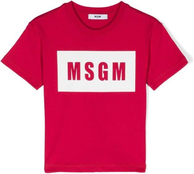 MSGM Kids T-shirt met logoprint Roze