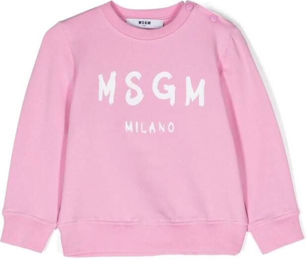 MSGM Kids Sweater met logoprint Roze
