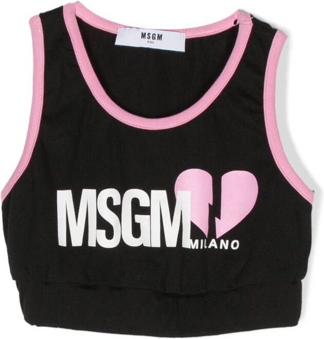 MSGM Kids Tanktop met logoprint Zwart