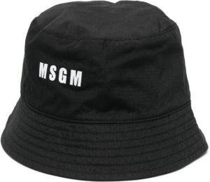 MSGM Kids Vissershoed met logo Zwart