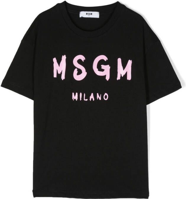 MSGM Kids T-shirt met logoprint Zwart