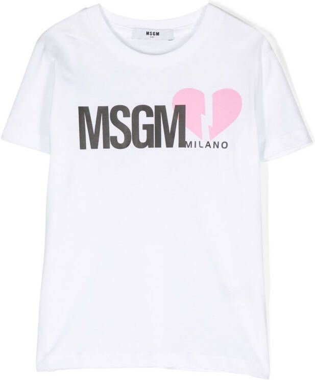 MSGM Kids T-shirt met logoprint Wit