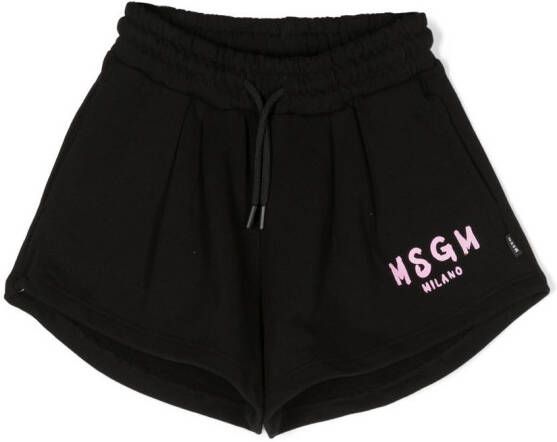 MSGM Kids Shorts met logoprint Zwart