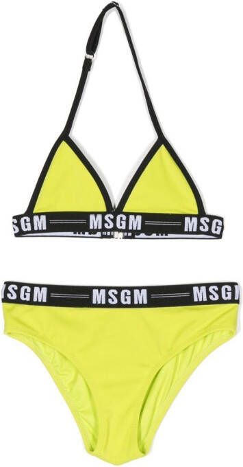 MSGM Kids Bikini met logoprint Groen