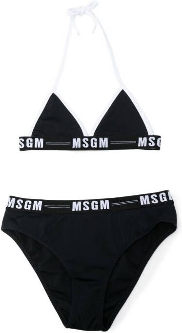MSGM Kids Bikini met logoprint Zwart