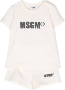 MSGM Kids Trainingspak met logoprint Beige