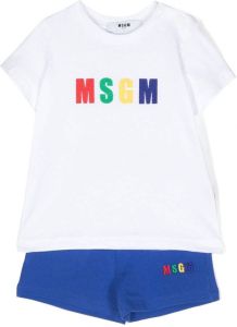 MSGM Kids Trainingspak met logoprint Wit