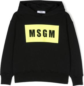 MSGM Kids Hoodie met logo Zwart