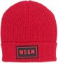 MSGM Kids Ribgebreide muts Rood - Thumbnail 1