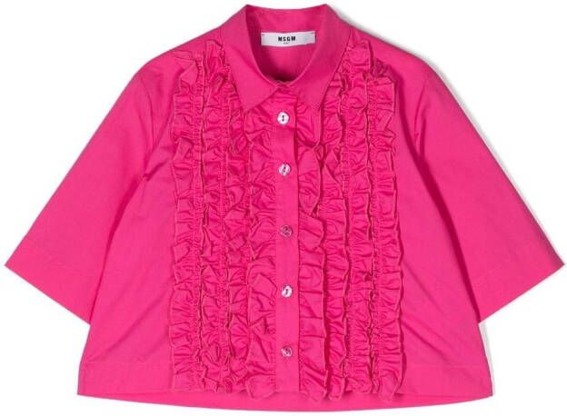 MSGM Kids Shirt met ruche afwerking Roze