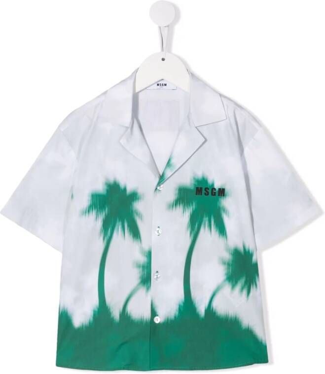 MSGM Kids Shirt met logoprint Wit