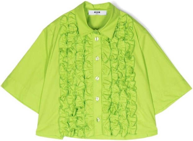 MSGM Kids Shirt met ruche afwerking Groen