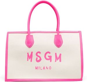 MSGM Kids Shopper met logoprint Beige