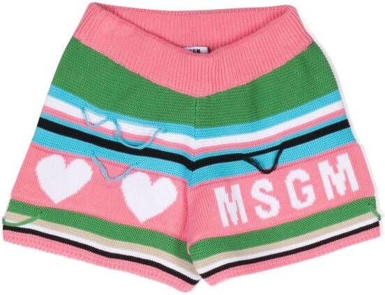 MSGM Kids Shorts met logo Roze