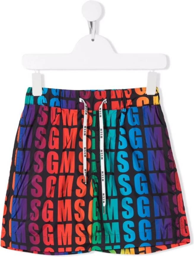 MSGM Kids Shorts met logoprint Rood