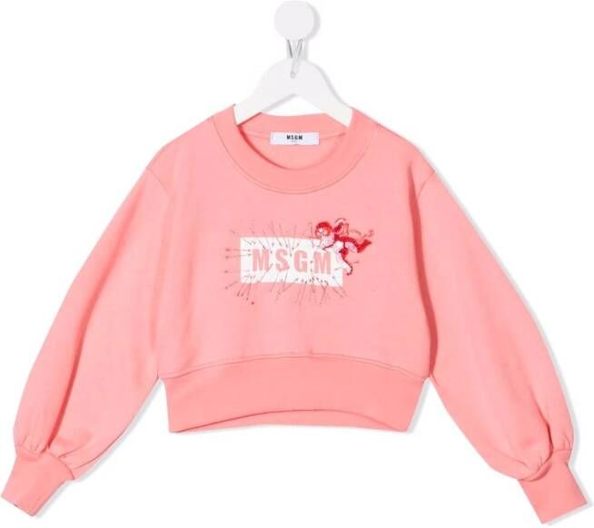 MSGM Kids Sweater met logo Roze