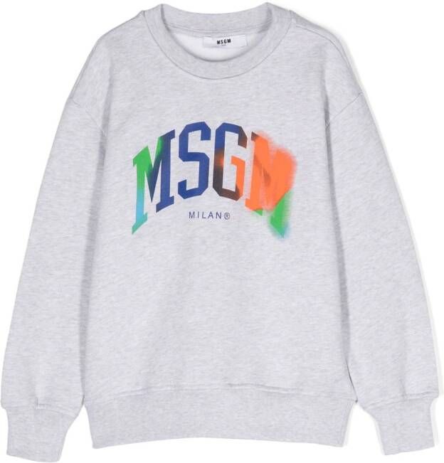 MSGM Kids Sweater met logoprint Grijs