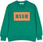 MSGM Kids Sweater met logoprint Groen - Thumbnail 1