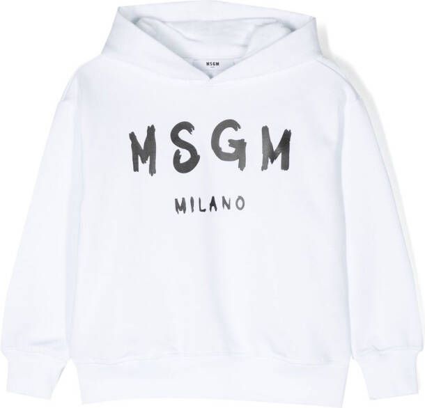 MSGM Kids Sweater met logoprint Wit