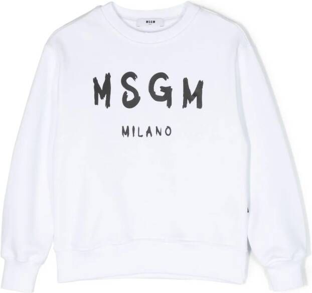 MSGM Kids Sweater met logoprint Wit