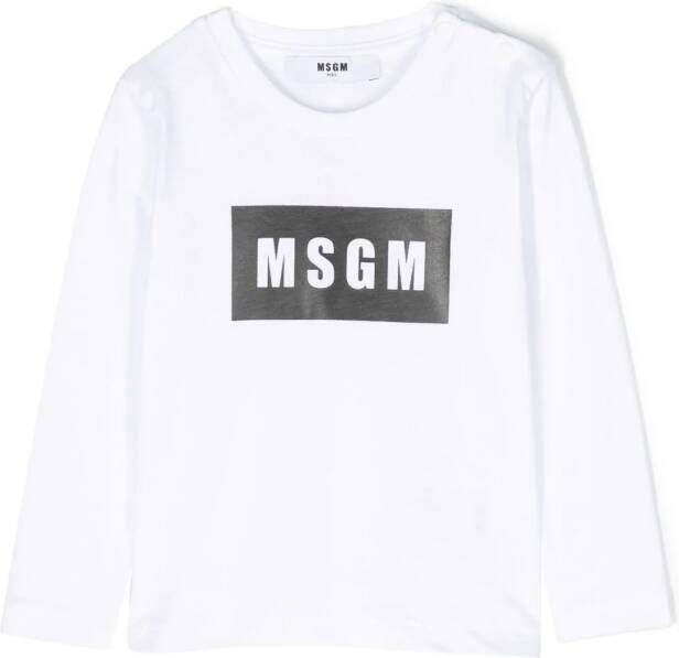 MSGM Kids Sweater met logoprint Wit