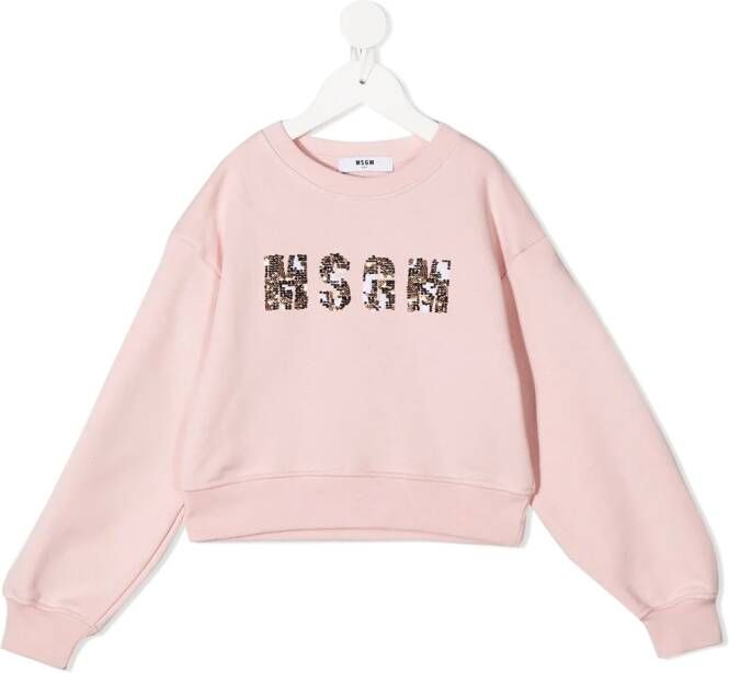 MSGM Kids Sweater met pailletten Roze