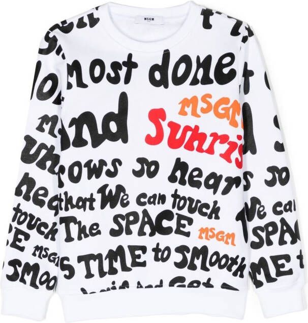 MSGM Kids Sweater met print Wit