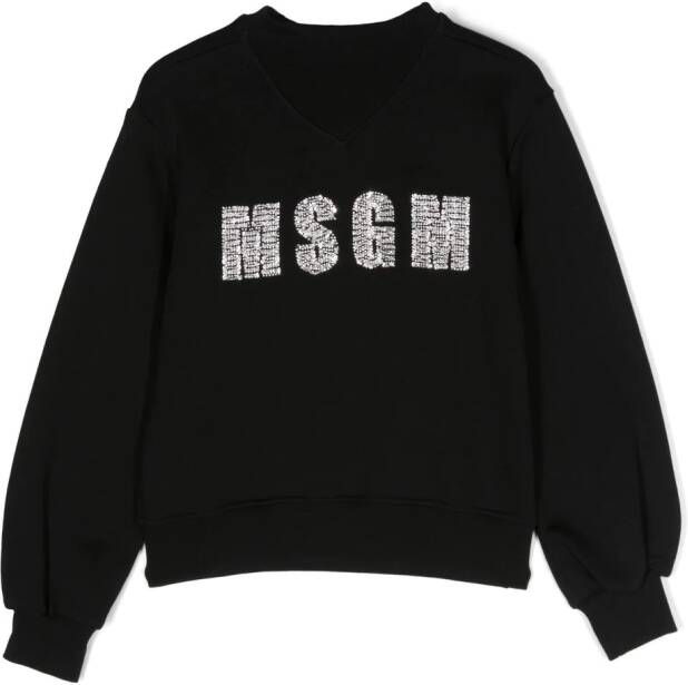MSGM Kids Sweater verfraaid met kralen Zwart