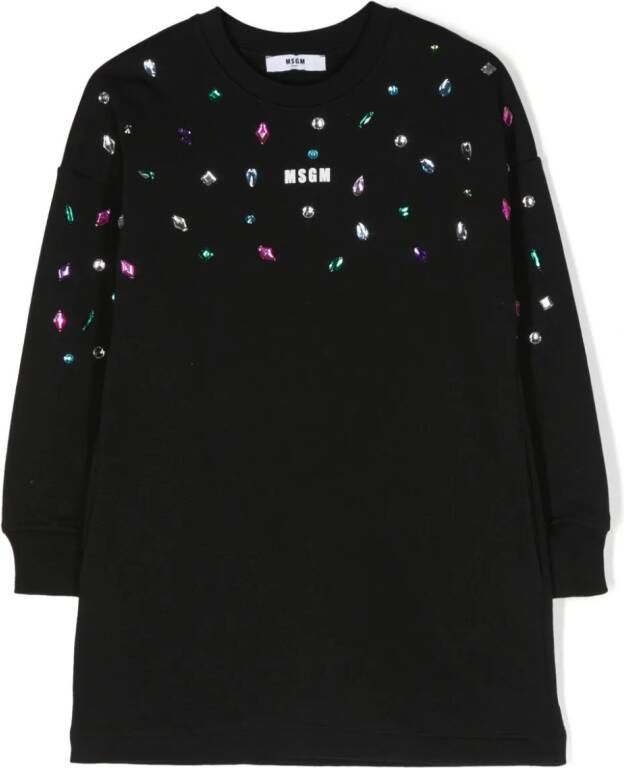 MSGM Kids Sweaterjurk met kristallen Zwart