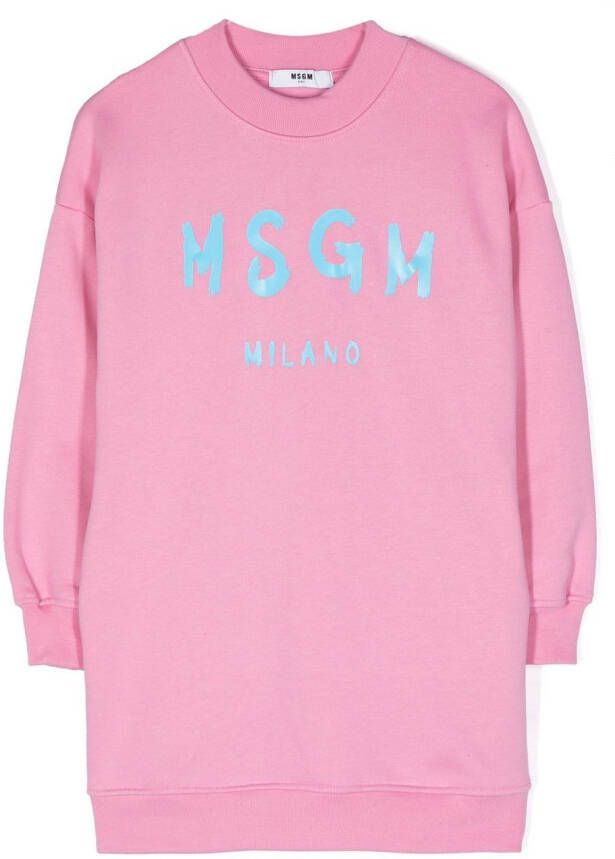 MSGM Kids Sweaterjurk met logoprint Roze