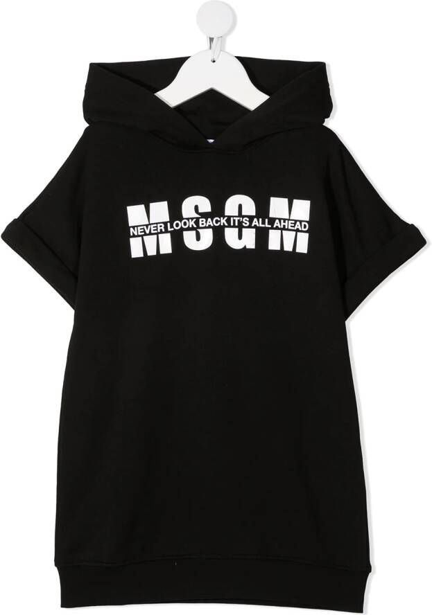 MSGM Kids Sweaterjurk met logoprint Zwart