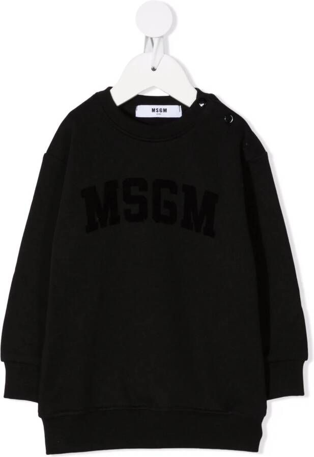 MSGM Kids Sweaterjurk met logoprint Zwart