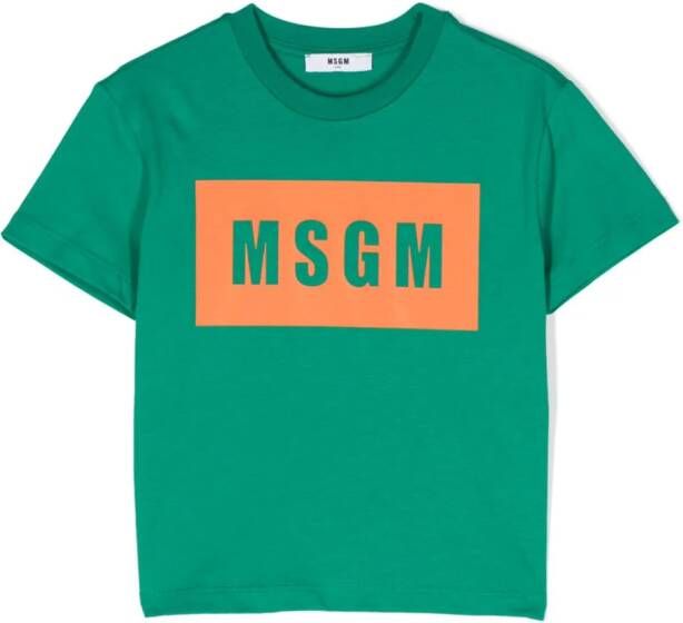 MSGM Kids T-shirt met logoprint Groen