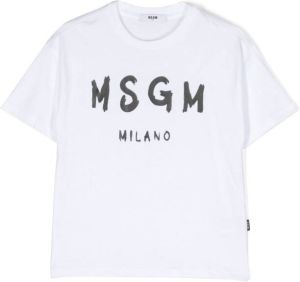 MSGM Kids T-shirt met logoprint Wit