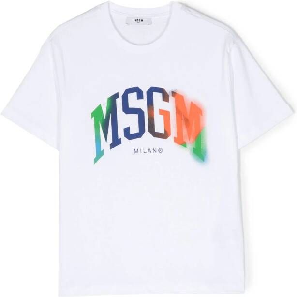 MSGM Kids T-shirt met logoprint Wit