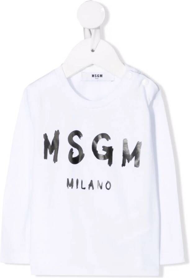 MSGM Kids T-shirt met logoprint Wit