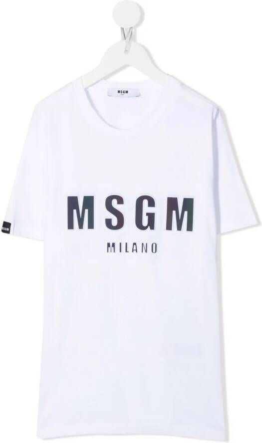 MSGM Kids T-shirt met logoprint Wit