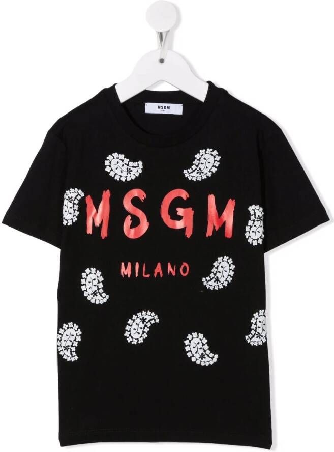 MSGM Kids T-shirt met logoprint Zwart