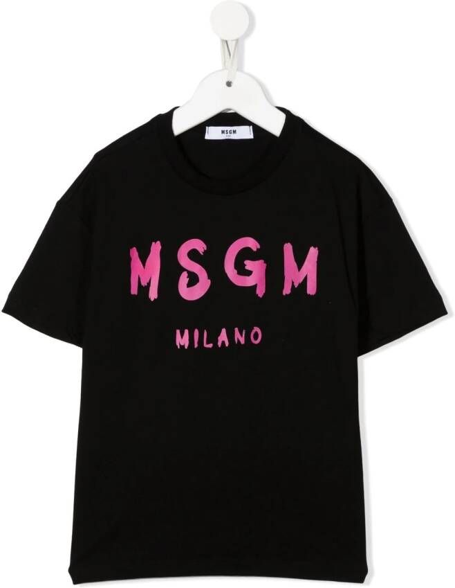 MSGM Kids T-shirt met logoprint Zwart