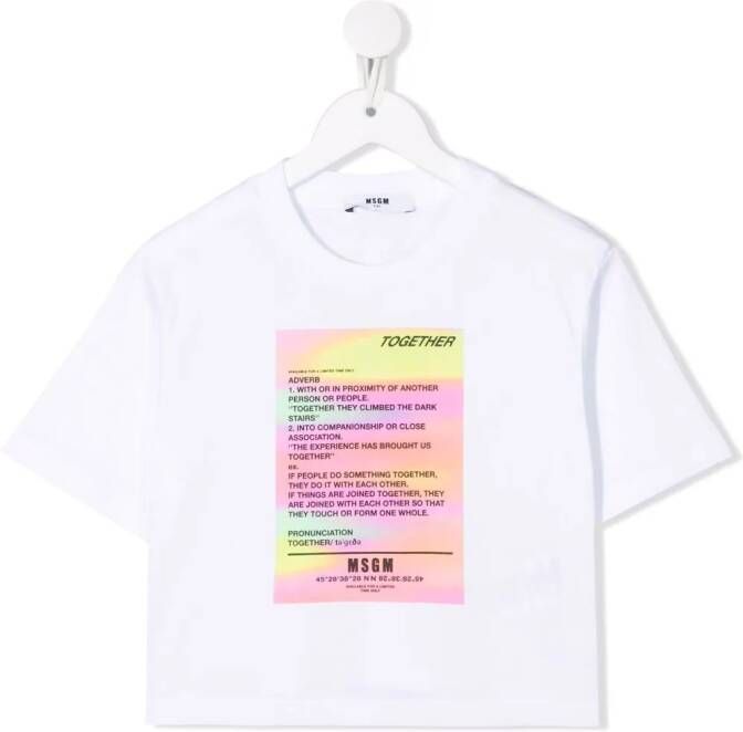 MSGM Kids T-shirt met print Wit