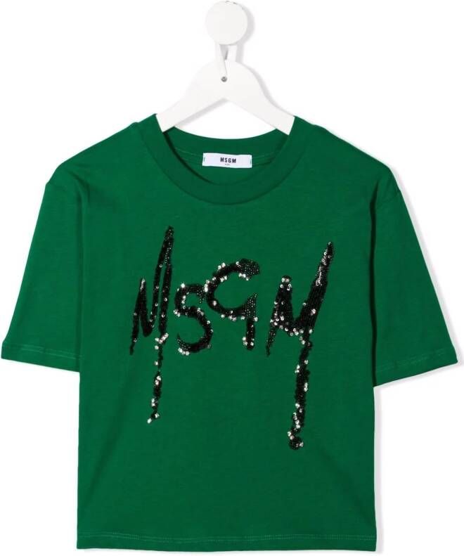 MSGM Kids T-shirt met ronde hals Groen