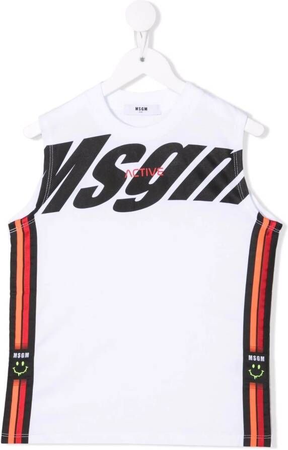 MSGM Kids T-shirt met streepdetail Wit
