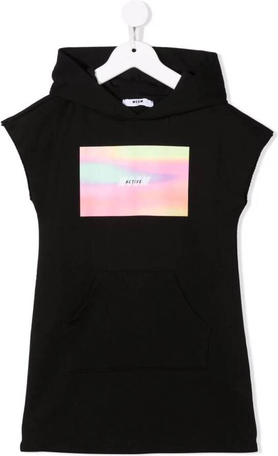 MSGM Kids T-shirtjurk met capuchon Zwart