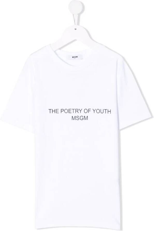 MSGM Kids Top met logo Wit